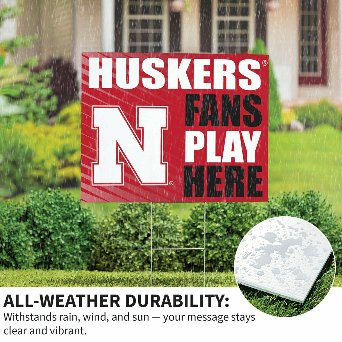 University of Nebraska Coroplast Yard Sign "Fans Play Here" - Collegiate Home
