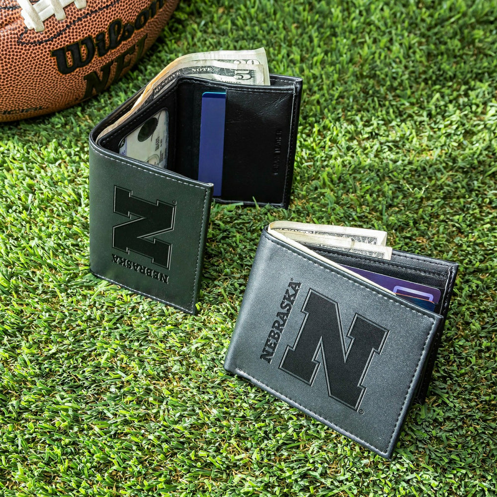 University of Nebraska, Bi-Fold and Tri-Fold Wallet Gift Set, Black - Collegiate Home