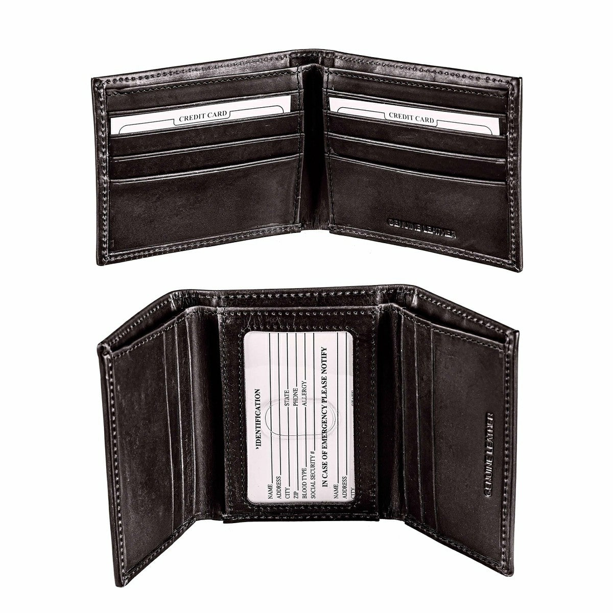 University of Nebraska, Bi-Fold and Tri-Fold Wallet Gift Set, Black - Collegiate Home