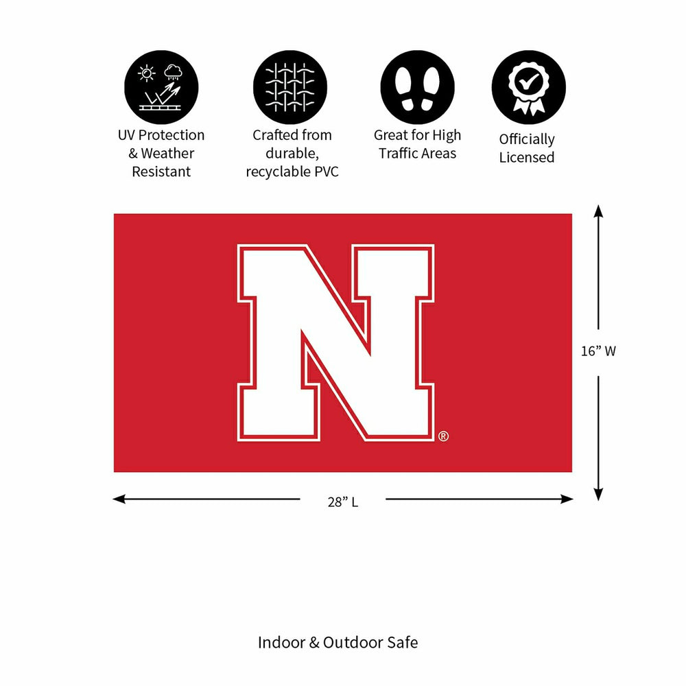Full Color PVC Mat, 16" x 28", University of Nebraska - Collegiate