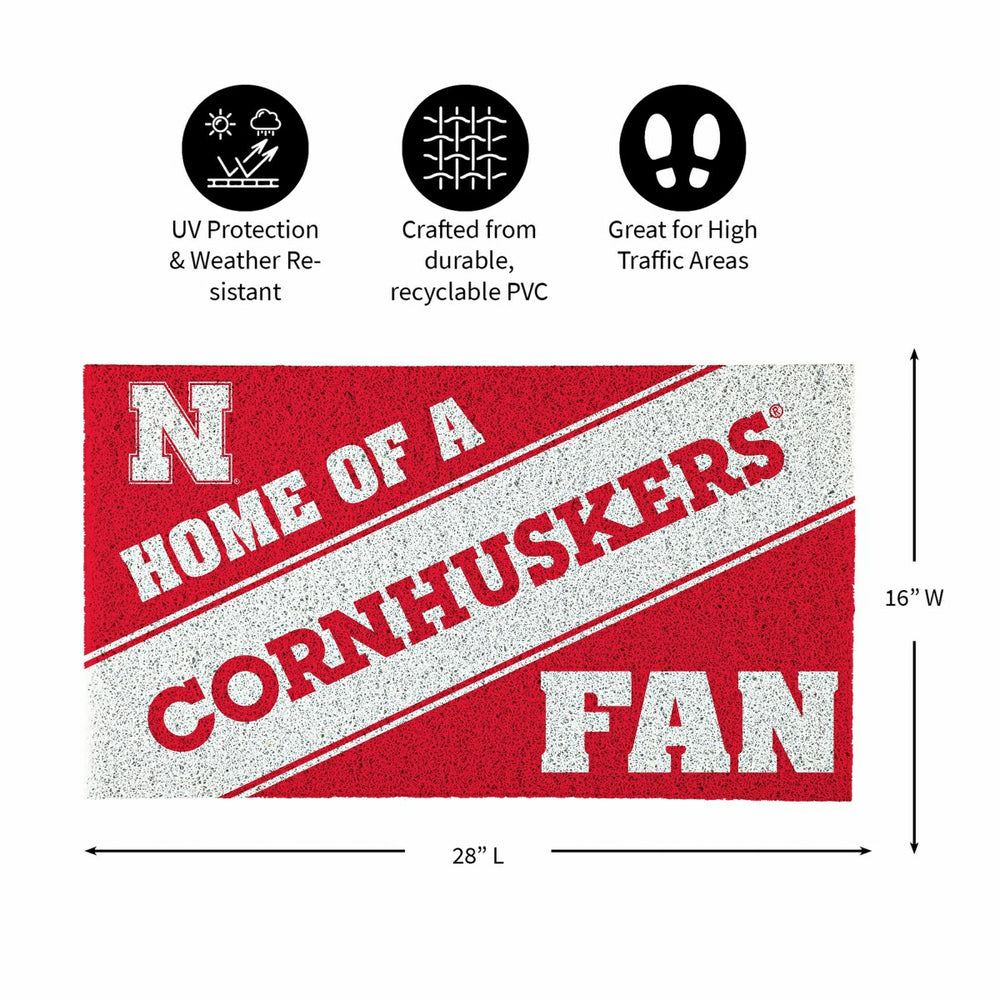 University of Nebraska, PVC Mat COLOR, Home of a Fan - Collegiate
