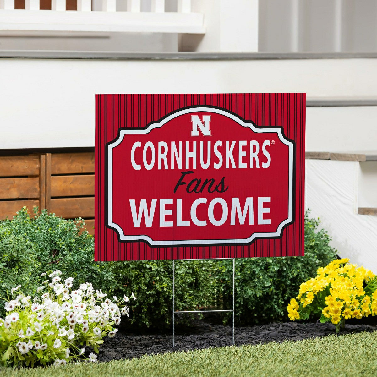 University of Nebraska Coroplast Yard Sign, "Fans Welcome" - Collegiate Home