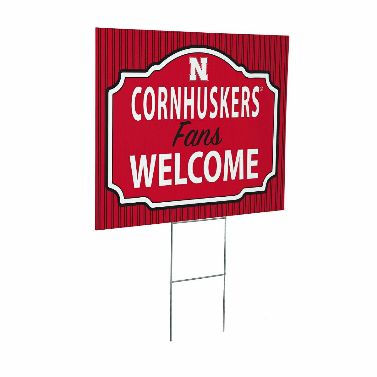 University of Nebraska Coroplast Yard Sign, "Fans Welcome" - Collegiate Home