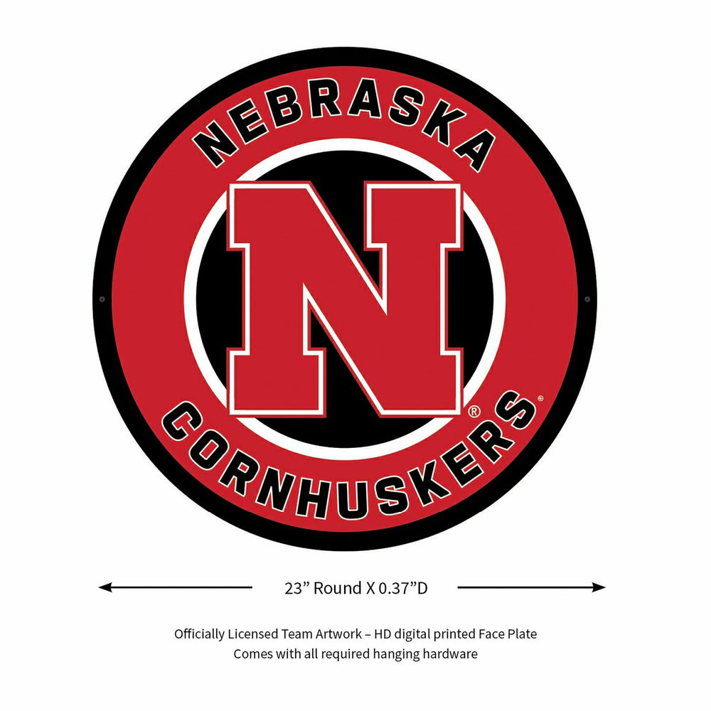 LED Wall Decor, Round, University of Nebraska - Collegiate Home