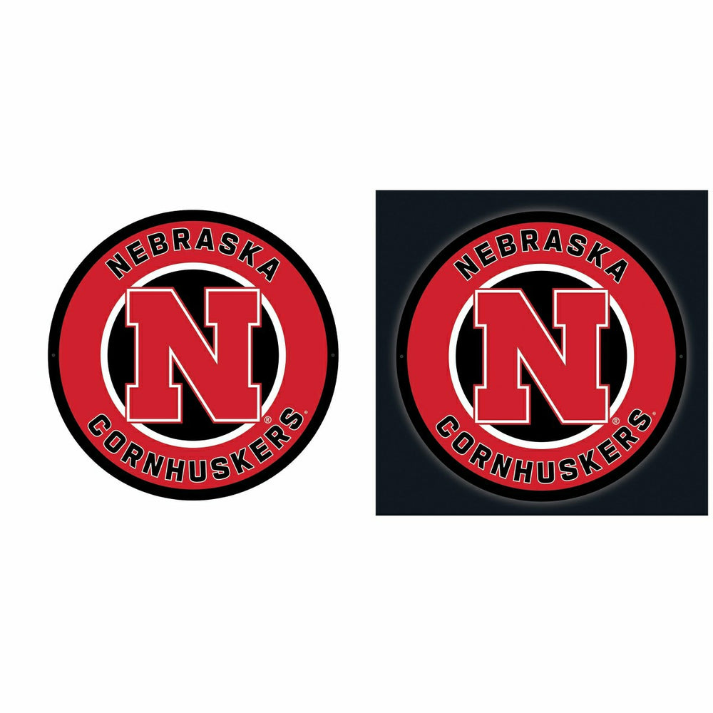 LED Wall Decor, Round, University of Nebraska - Collegiate Home