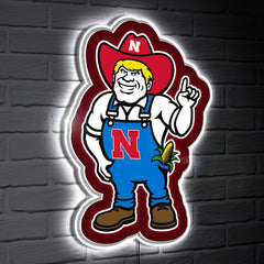 LED Wall Decor, Glazelite, College Mascot, University of Nebraska - Collegiate Home