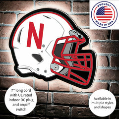 LED Wall Decor, Helmet, University of Nebraska - Collegiate Home