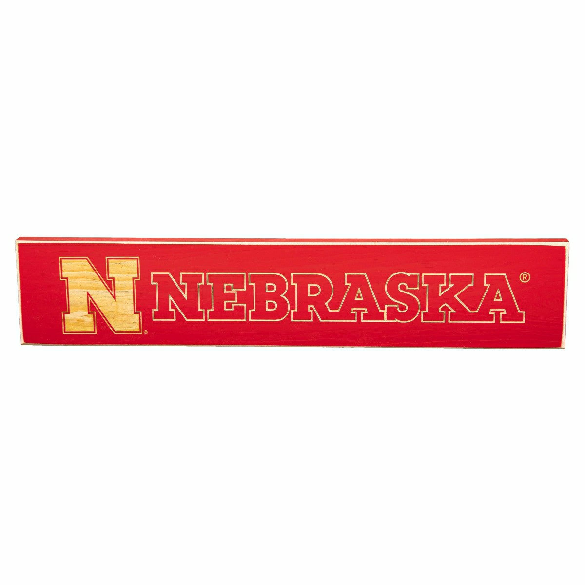 University of Nebraska Engraved Wood Sign, 3.5" x 18" - Collegiate Home