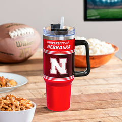 40oz Stainless Steel Canyon Cup w/ Straw, University of Nebraska - Collegiate Home