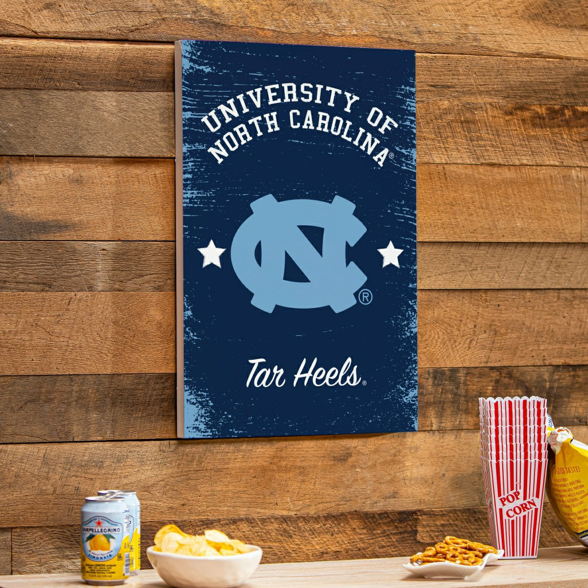 University of North Carolina Wood Wall Sign, 16x24 - Collegiate Home