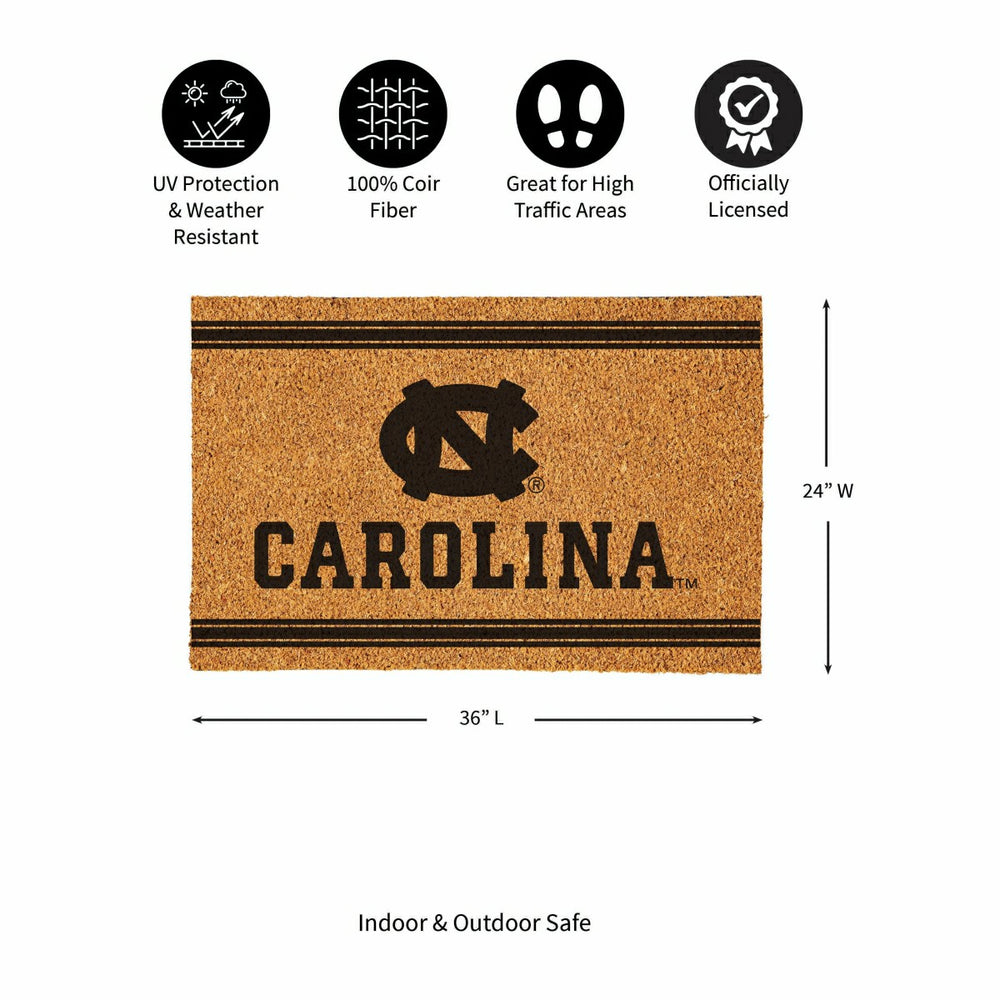 University of North Carolina Large One Color Coir Mat, 36"x24" - Collegiate