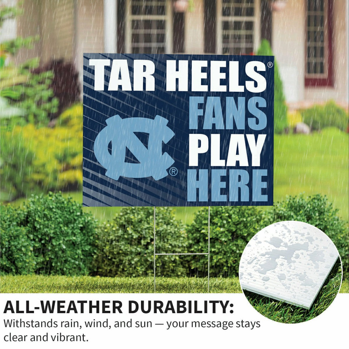 University of North Carolina Coroplast Yard Sign "Fans Play Here" - Collegiate Home