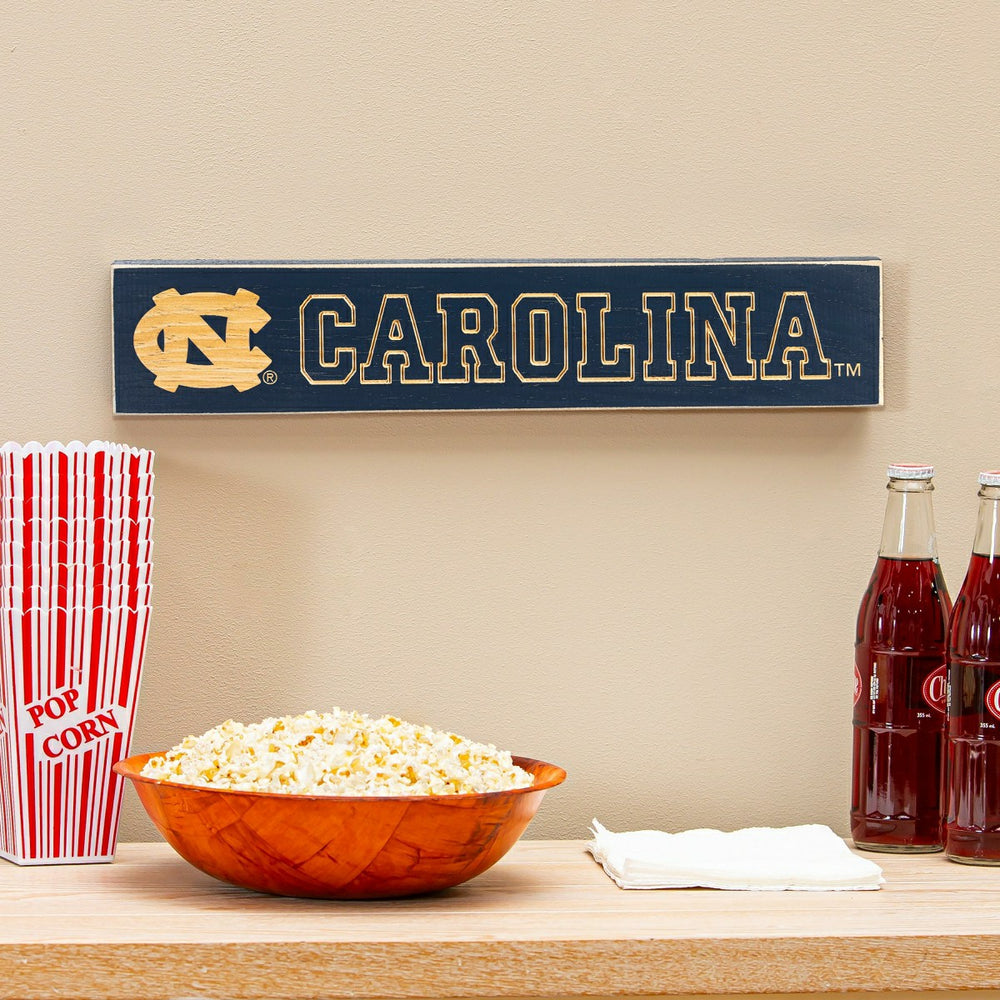 University of North Carolina Engraved Wood Sign, 3.5" x 18" - Collegiate Home