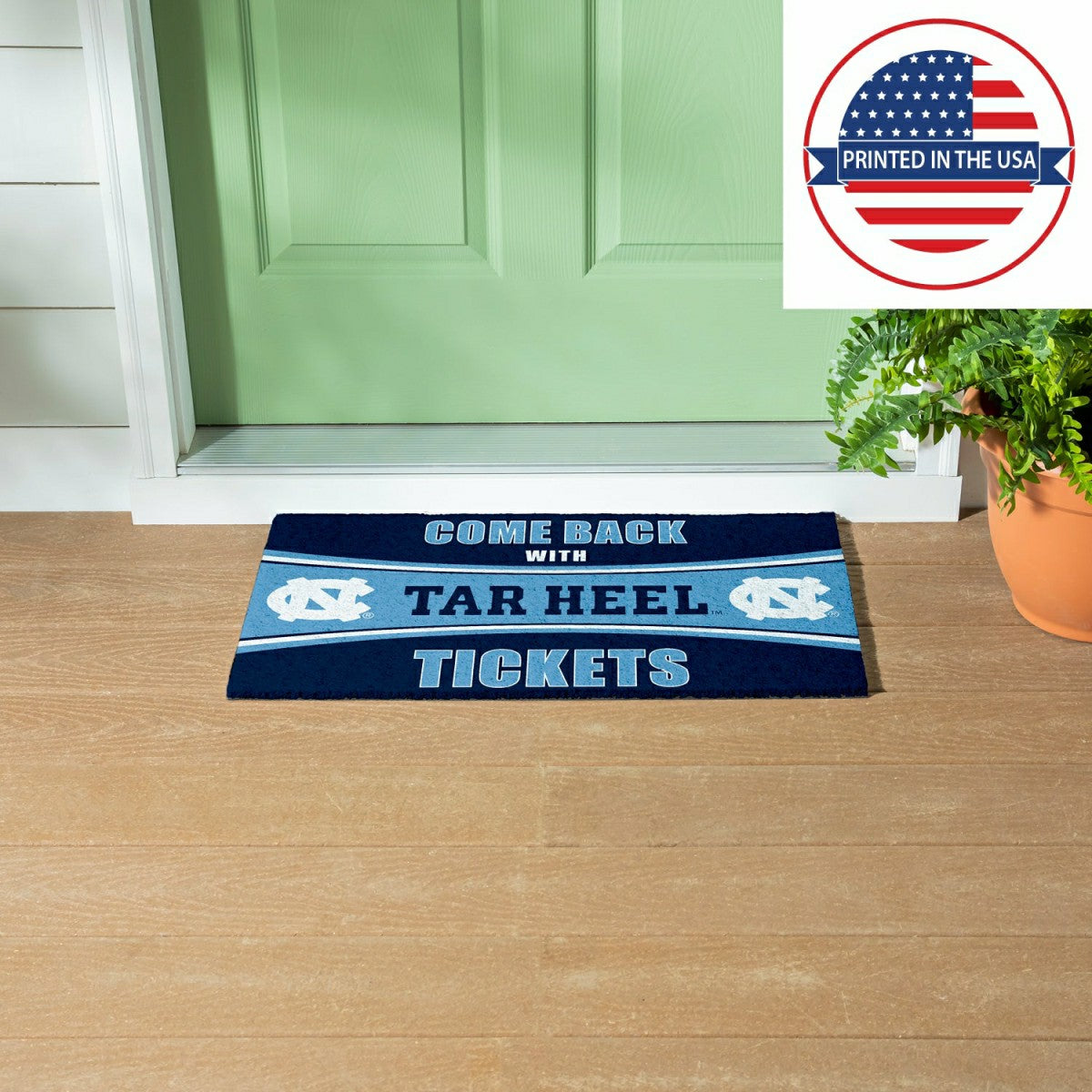 28" x 16" PVC Trapper Mat, Come Back with Tickets, University of North - Collegiate