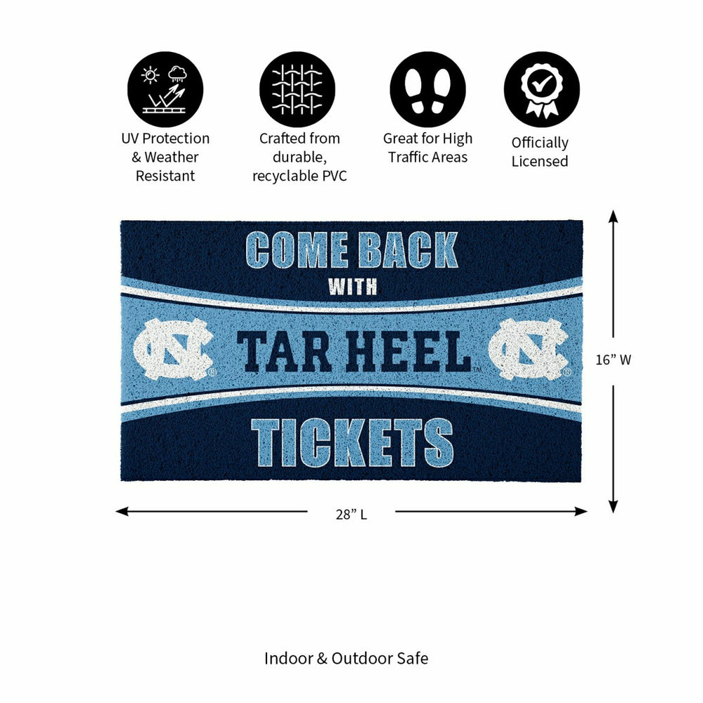 28" x 16" PVC Trapper Mat, Come Back with Tickets, University of North - Collegiate