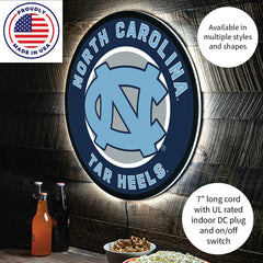 LED Wall Decor, Round, University of North Carolina - Collegiate Home