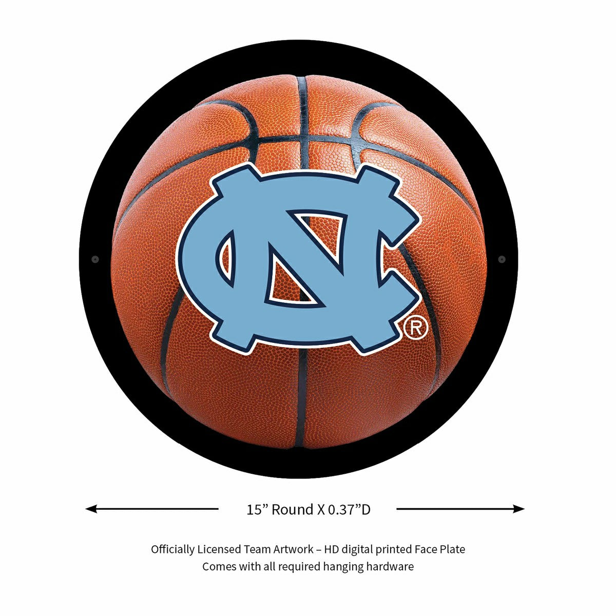 LED Wall Decor, Round, Med, UNC, Basketball - Collegiate Home