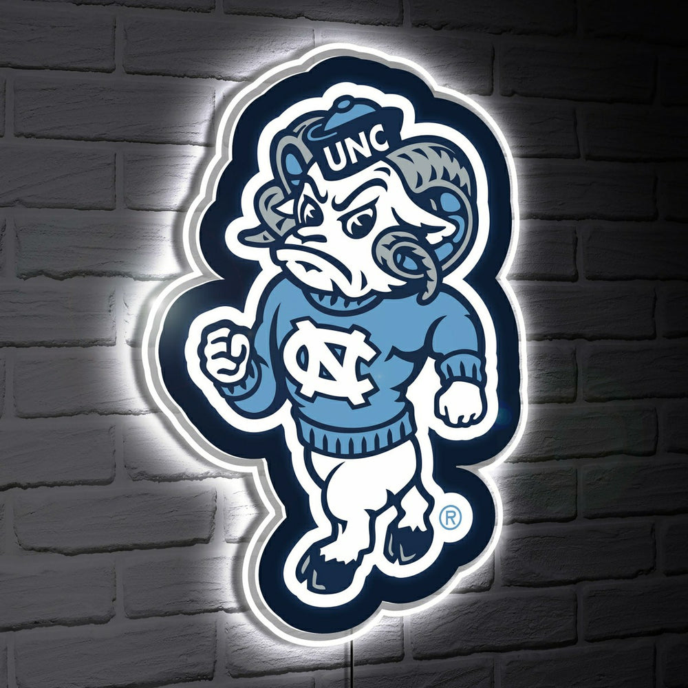 LED Wall Decor, Glazelite, College Mascot, University of North Carolin - Collegiate Home