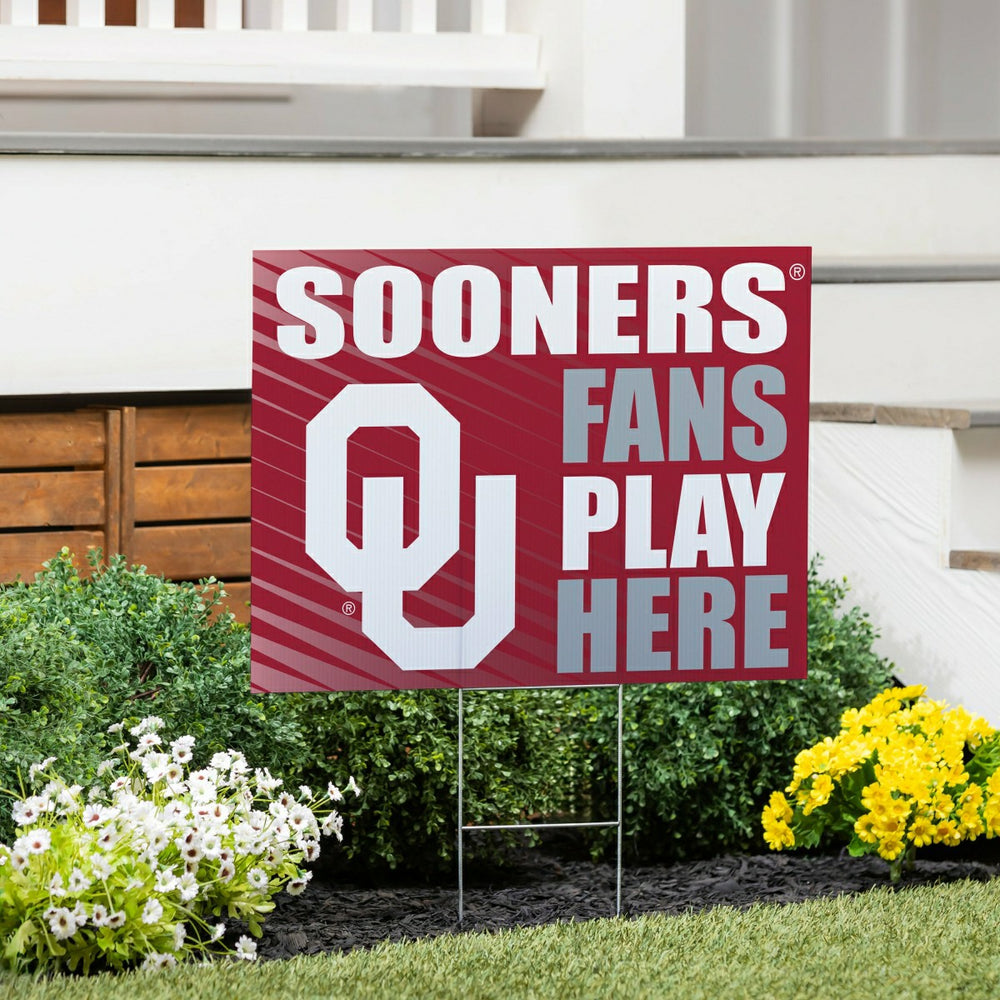 University of Oklahoma Coroplast Yard Sign "Fans Play Here" - Collegiate Home