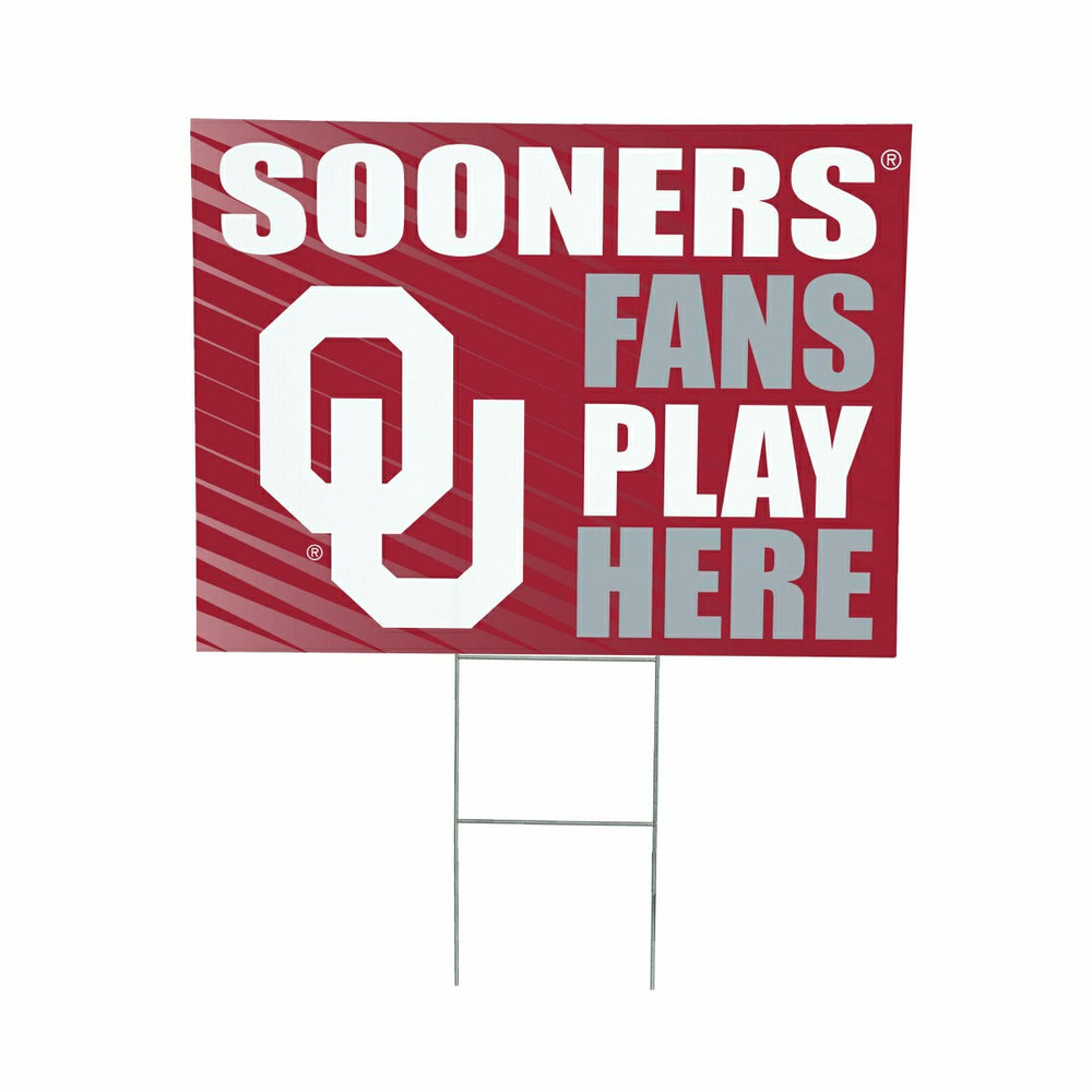 University of Oklahoma Coroplast Yard Sign "Fans Play Here" - Collegiate Home