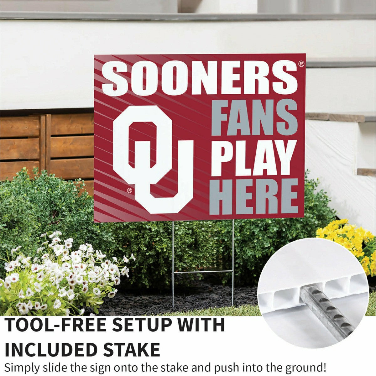 University of Oklahoma Coroplast Yard Sign "Fans Play Here" - Collegiate Home