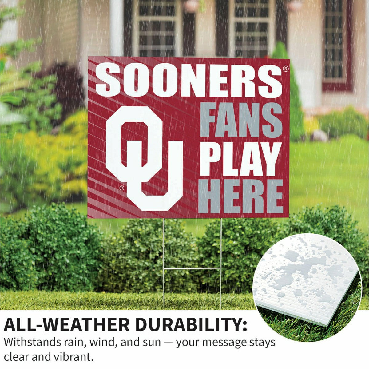 University of Oklahoma Coroplast Yard Sign "Fans Play Here" - Collegiate Home