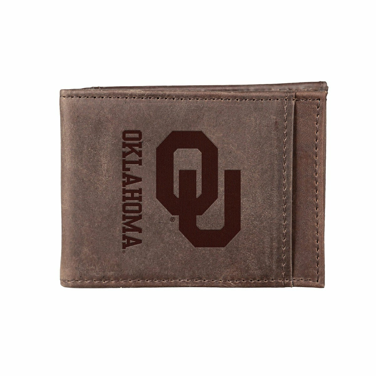 Front Pocket Wallet w/ RFID Blocking, University of Oklahoma, Brown - Collegiate Home