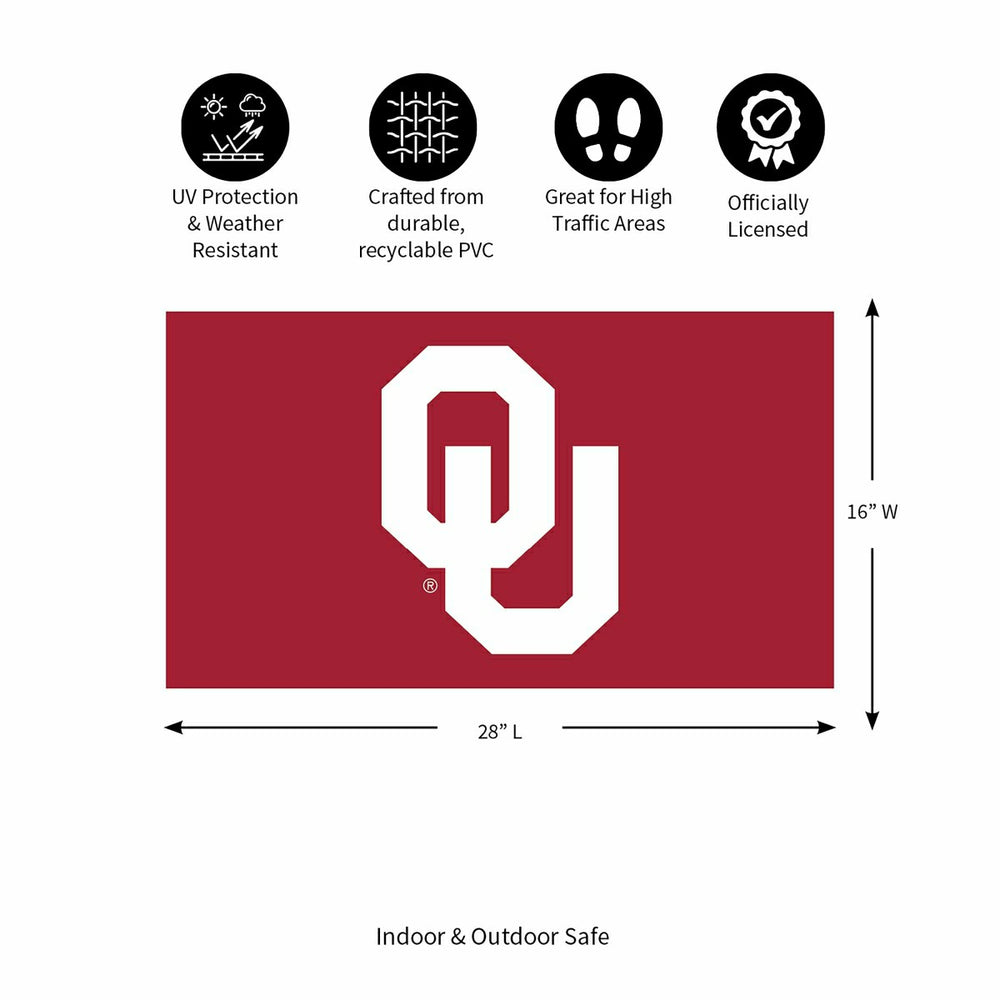 Full Color PVC Mat, 16" x 28", University of Oklahoma - Collegiate