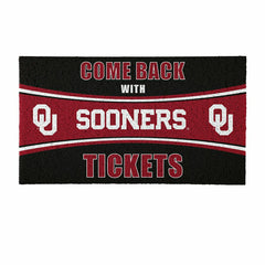 28" x 16" PVC Trapper Mat, Come Back with Tickets, University of Oklah - Collegiate