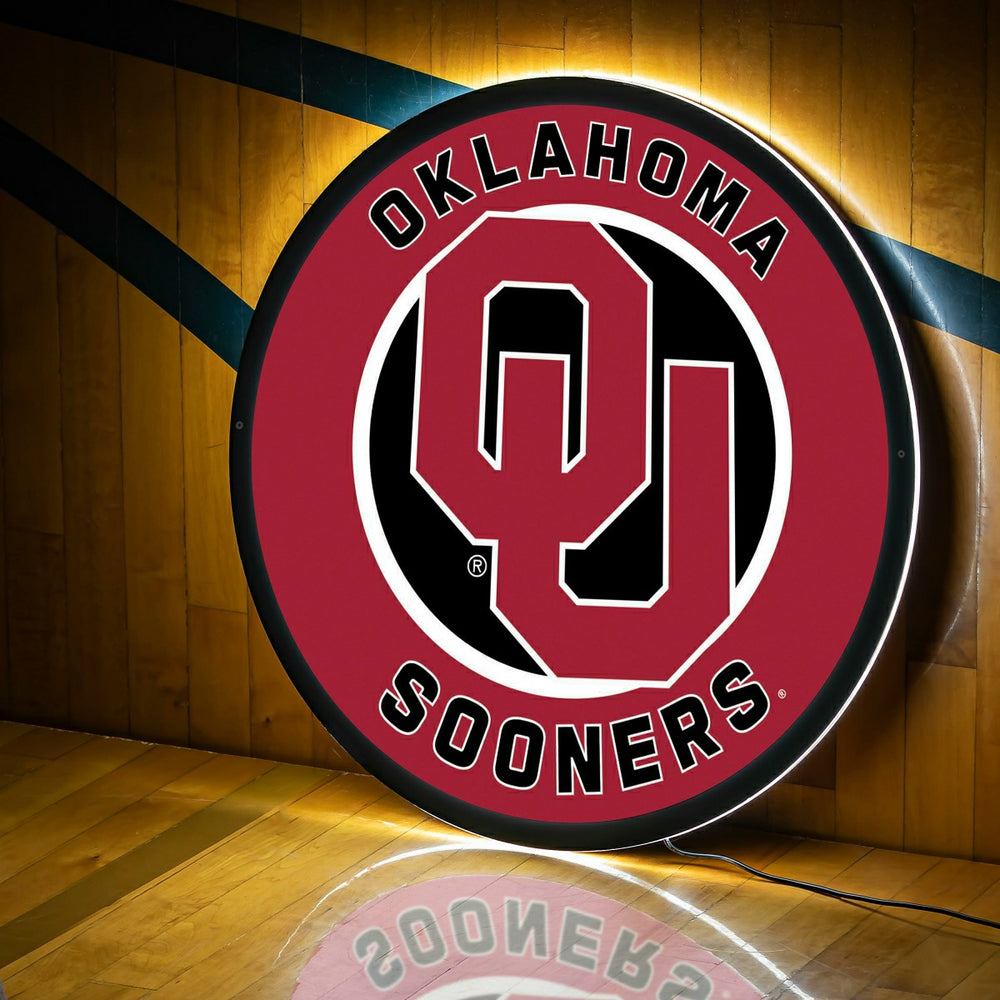 LED Wall Decor, Round, University of Oklahoma - Collegiate Home