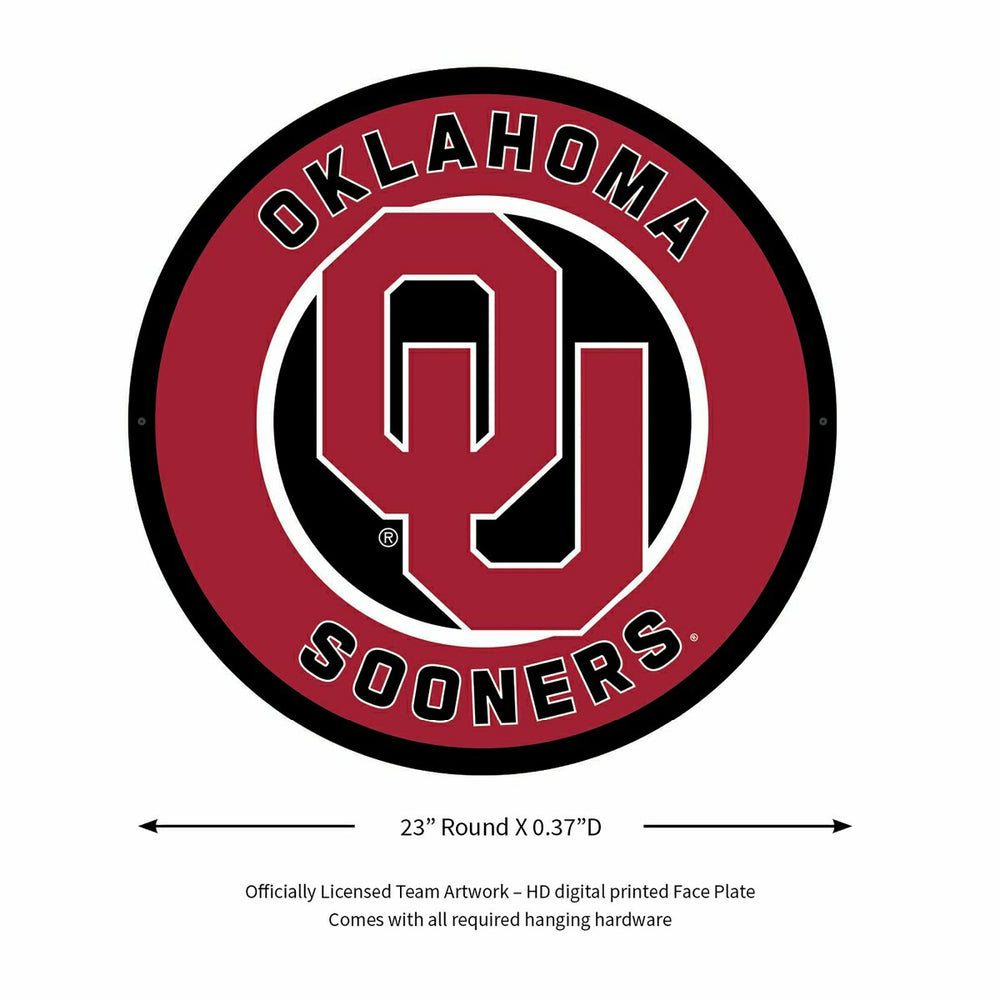 LED Wall Decor, Round, University of Oklahoma - Collegiate Home