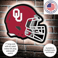 LED Wall Decor, Helmet, University of Oklahoma - Collegiate Home