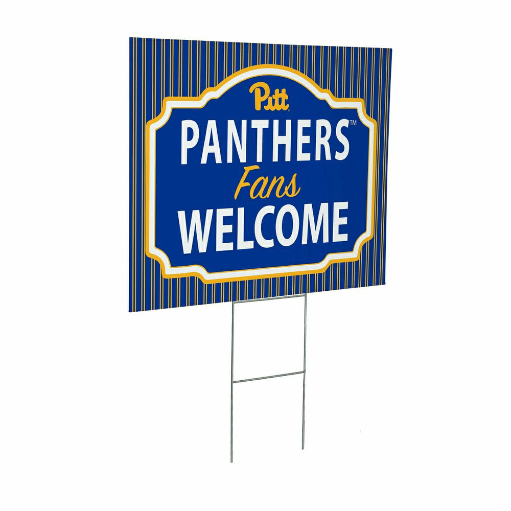 University of Pittsburgh Coroplast Yard Sign, "Fans Welcome" - Collegiate Home