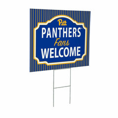 University of Pittsburgh Coroplast Yard Sign, "Fans Welcome" - Collegiate Home