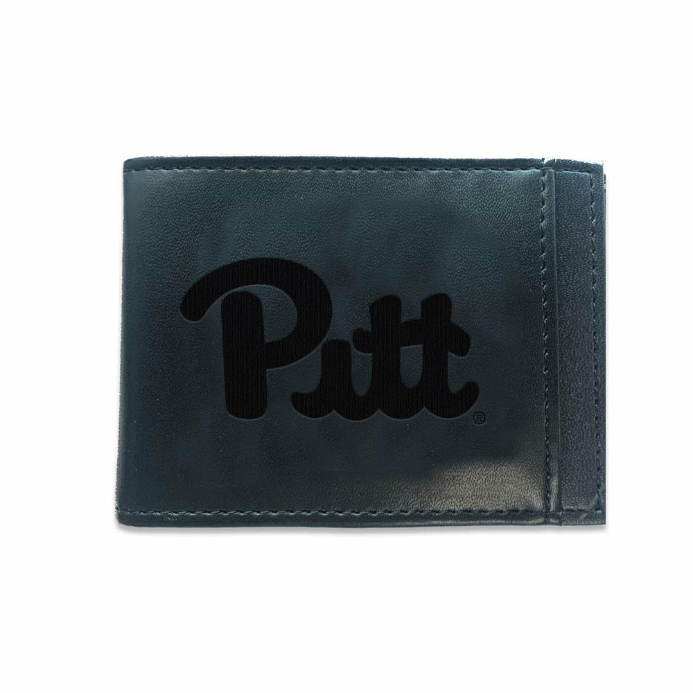 Front Pocket Wallet w/ RFID Blocking, University of Pittsburgh, Black - Collegiate Home
