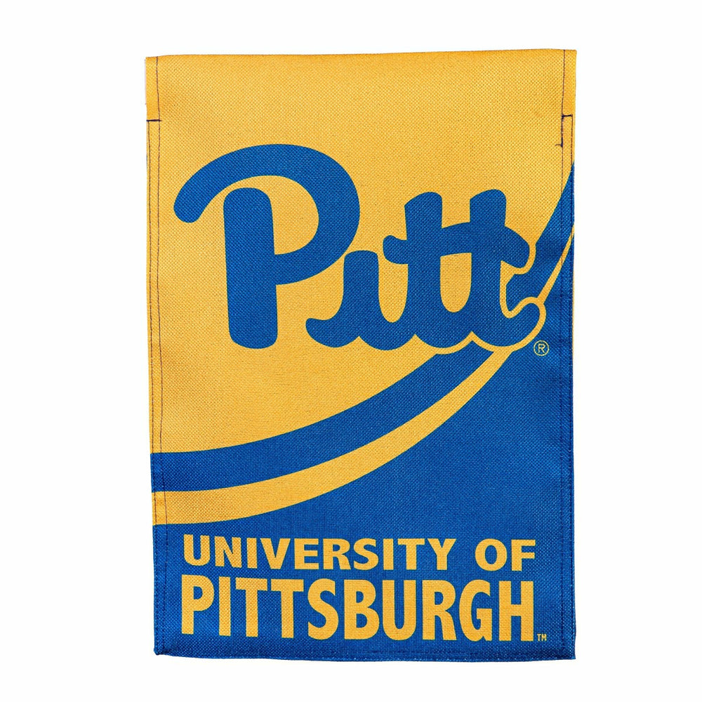 University of Pittsburgh Burlap Flag GDN Size - Collegiate Home