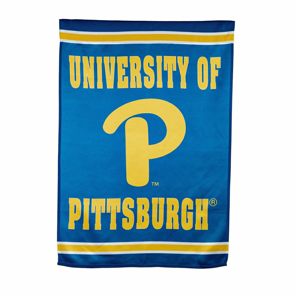 Embossed Suede Flag, House Size, University of Pittsburgh - Collegiate Home