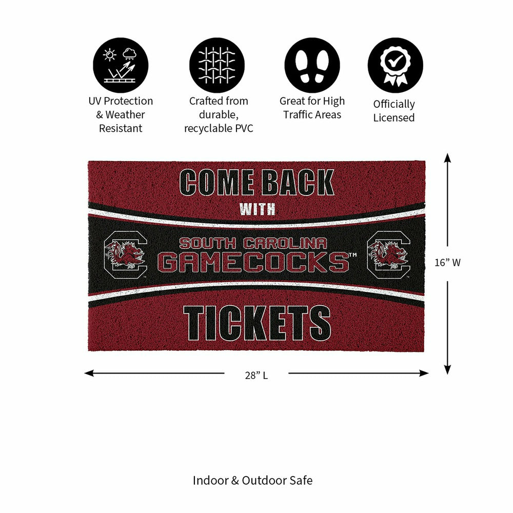28" x 16" PVC Trapper Mat, Come Back with Tickets, University of South - Collegiate