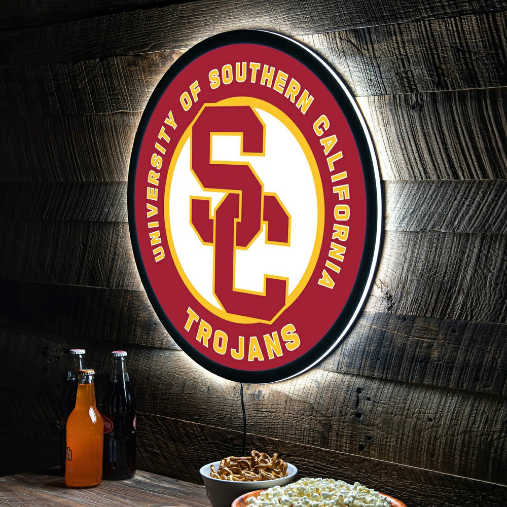 LED Wall Decor, Round, University of Southern California - Collegiate Home