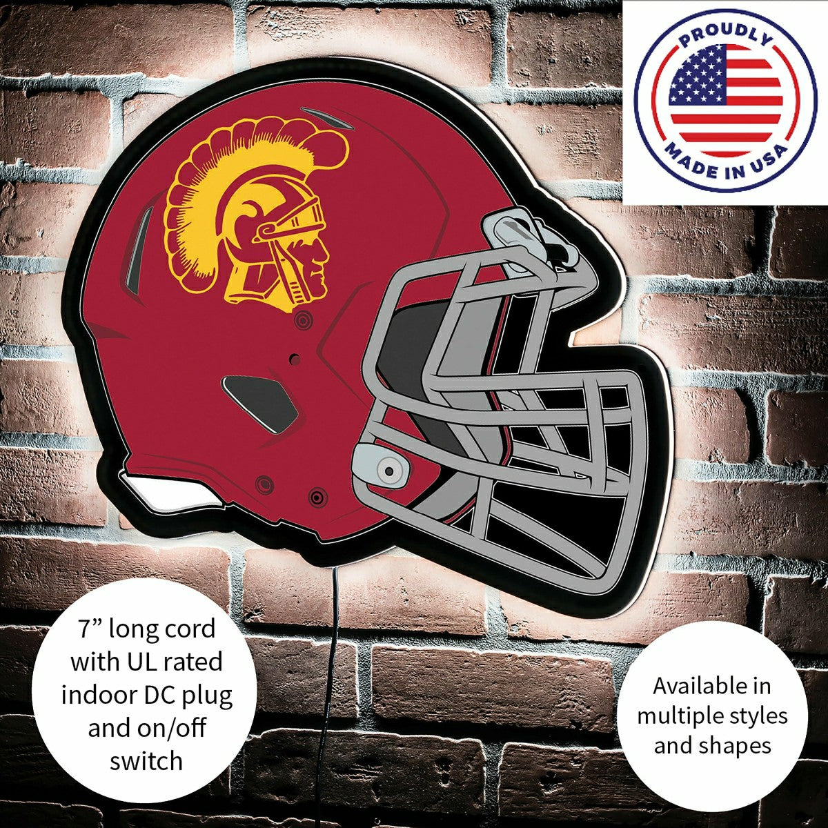 LED Wall Decor, Helmet, University of Southern California - Collegiate Home