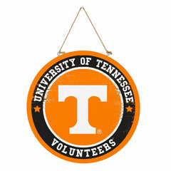 University of Tennessee Round Door Décor with Hanging Rope, 18x18 - Collegiate Home