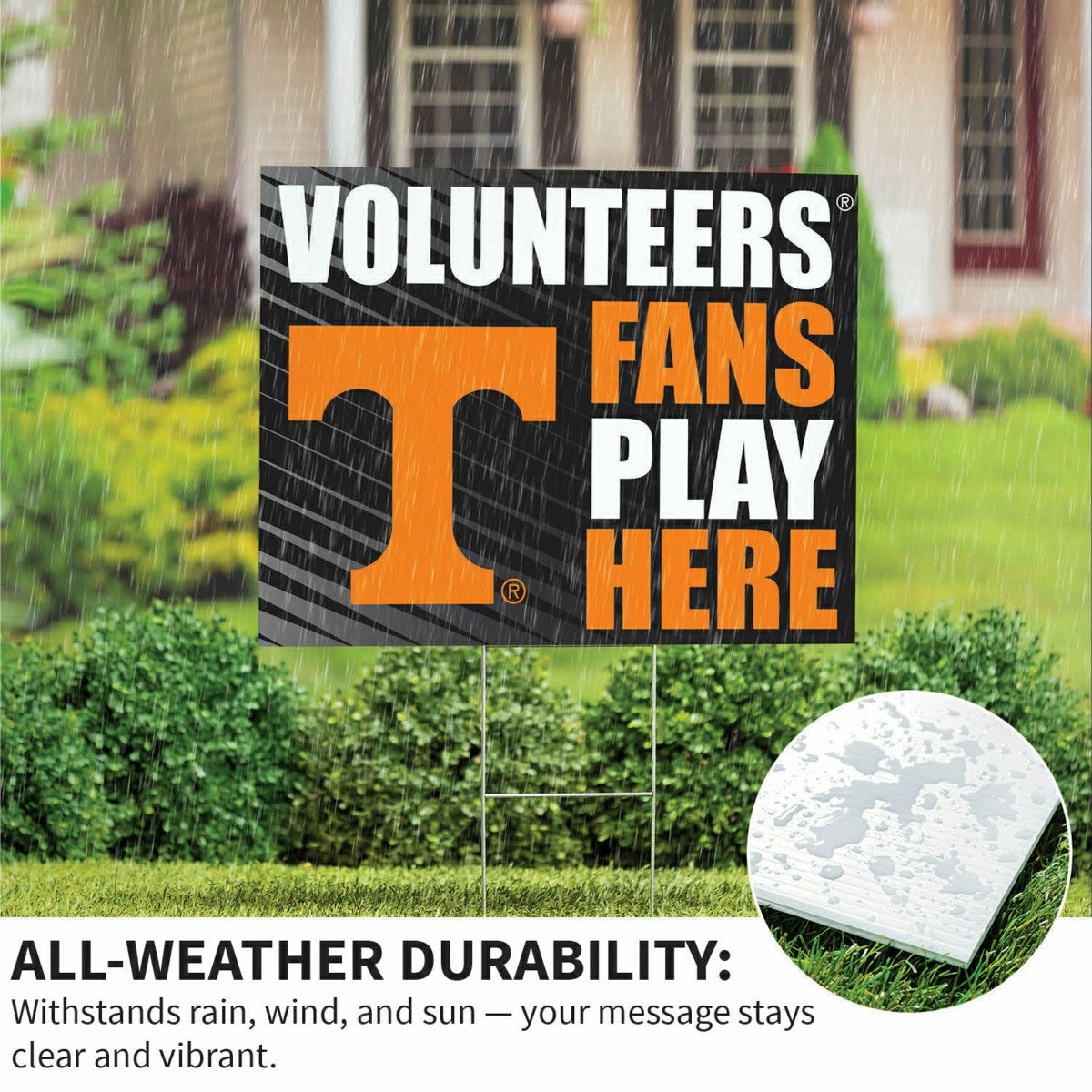 University of Tennessee Coroplast Yard Sign "Fans Play Here" - Collegiate Home