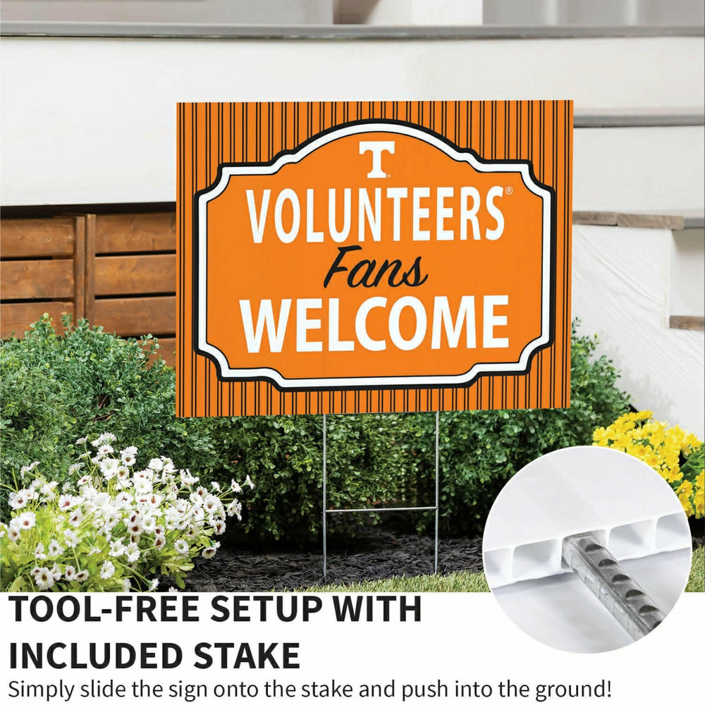 University of Tennessee Coroplast Yard Sign, "Fans Welcome" - Collegiate Home