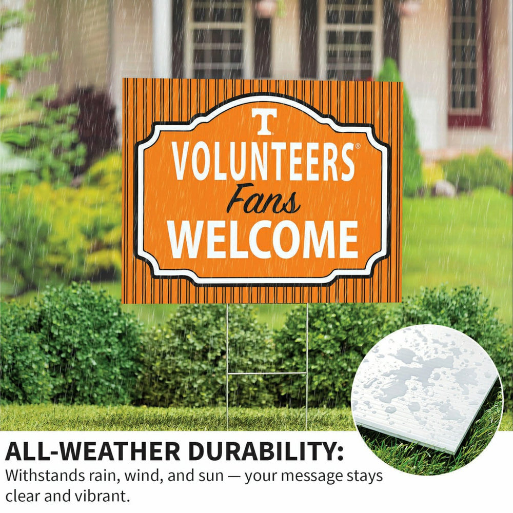 University of Tennessee Coroplast Yard Sign, "Fans Welcome" - Collegiate Home