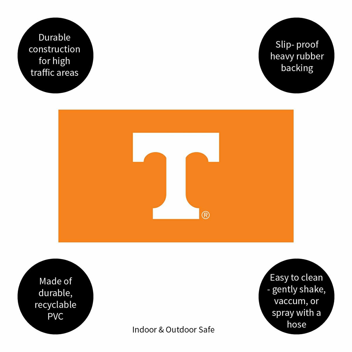 Full Color PVC Mat, 16" x 28", University of Tennessee - Collegiate