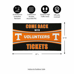 28" x 16" PVC Trapper Mat, Come Back with Tickets, University of Tenne - Collegiate