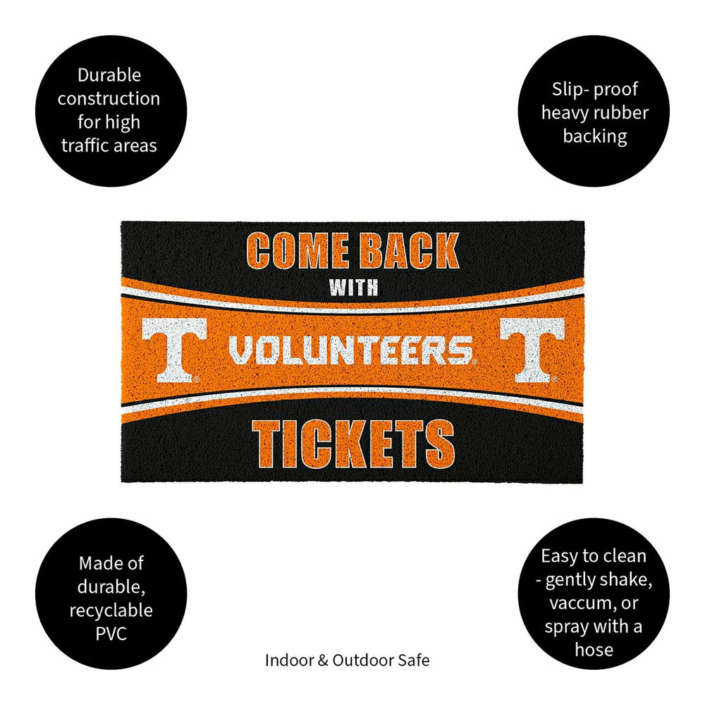 28" x 16" PVC Trapper Mat, Come Back with Tickets, University of Tenne - Collegiate
