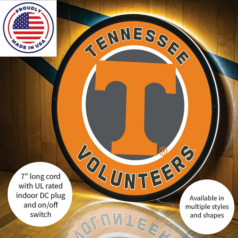 LED Wall Decor, Round, University of Tennessee - Collegiate Home