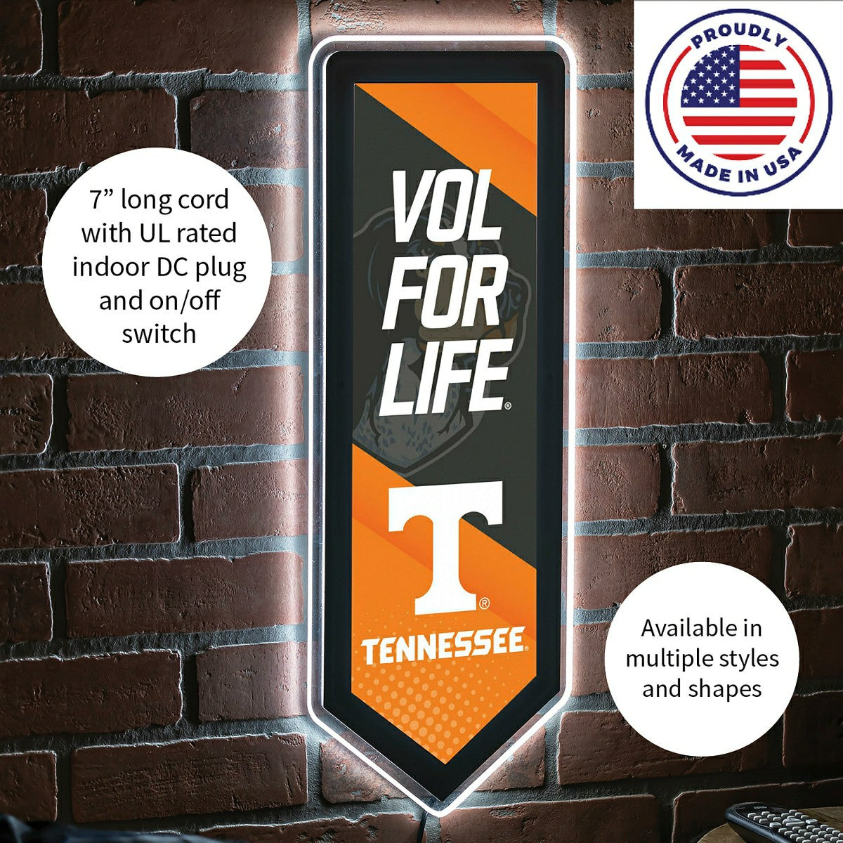 LED Wall Decor, Pennant, University of Tennessee - Collegiate Home