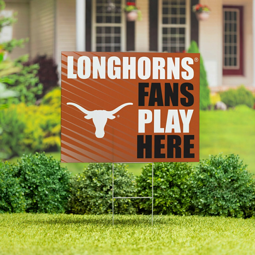 University of Texas Coroplast Yard Sign "Fans Play Here" - Collegiate Home